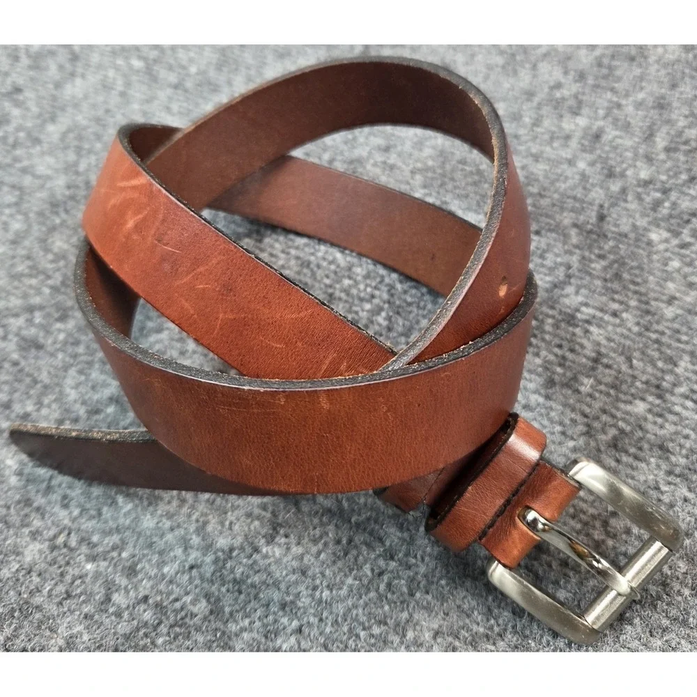 J Crew Leather Belt 36 Brown England